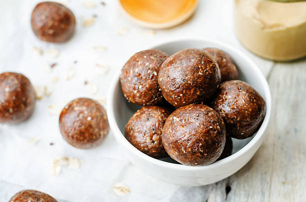 Energy balls with cocoa peanut butter
