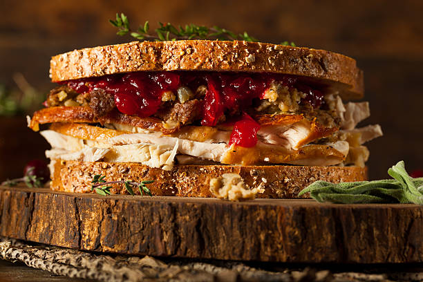 Spicy sandwich with turkey and vegetables