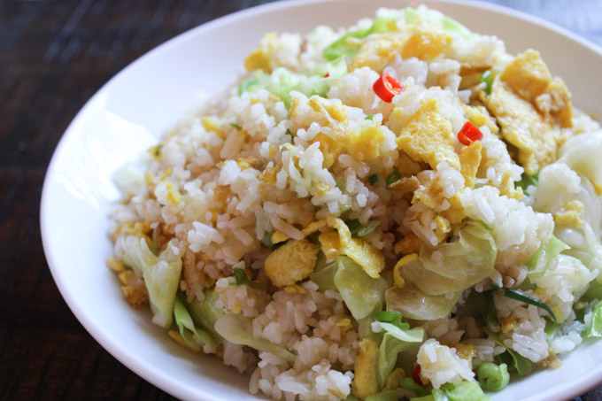 Rice with cabbage and peppers