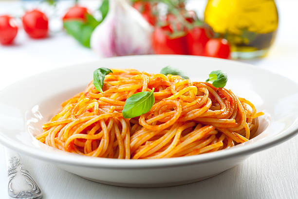 Spaghetti with red sauce