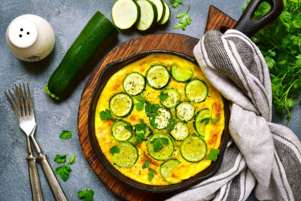 Oven omelet with zucchinis