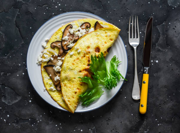 Oven omelet with mushrooms and vegetables