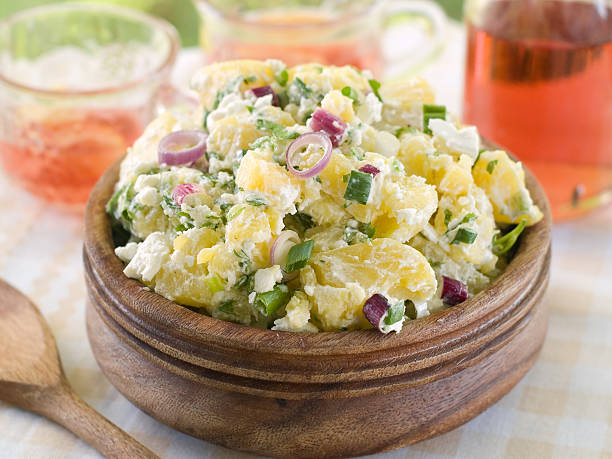 Potato Salad with amaranth greens