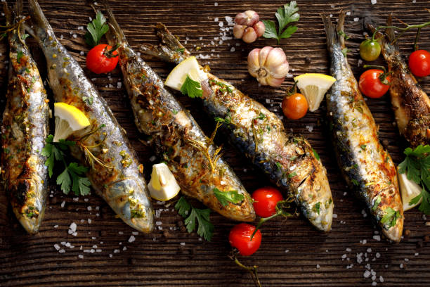 Barbecued sardines